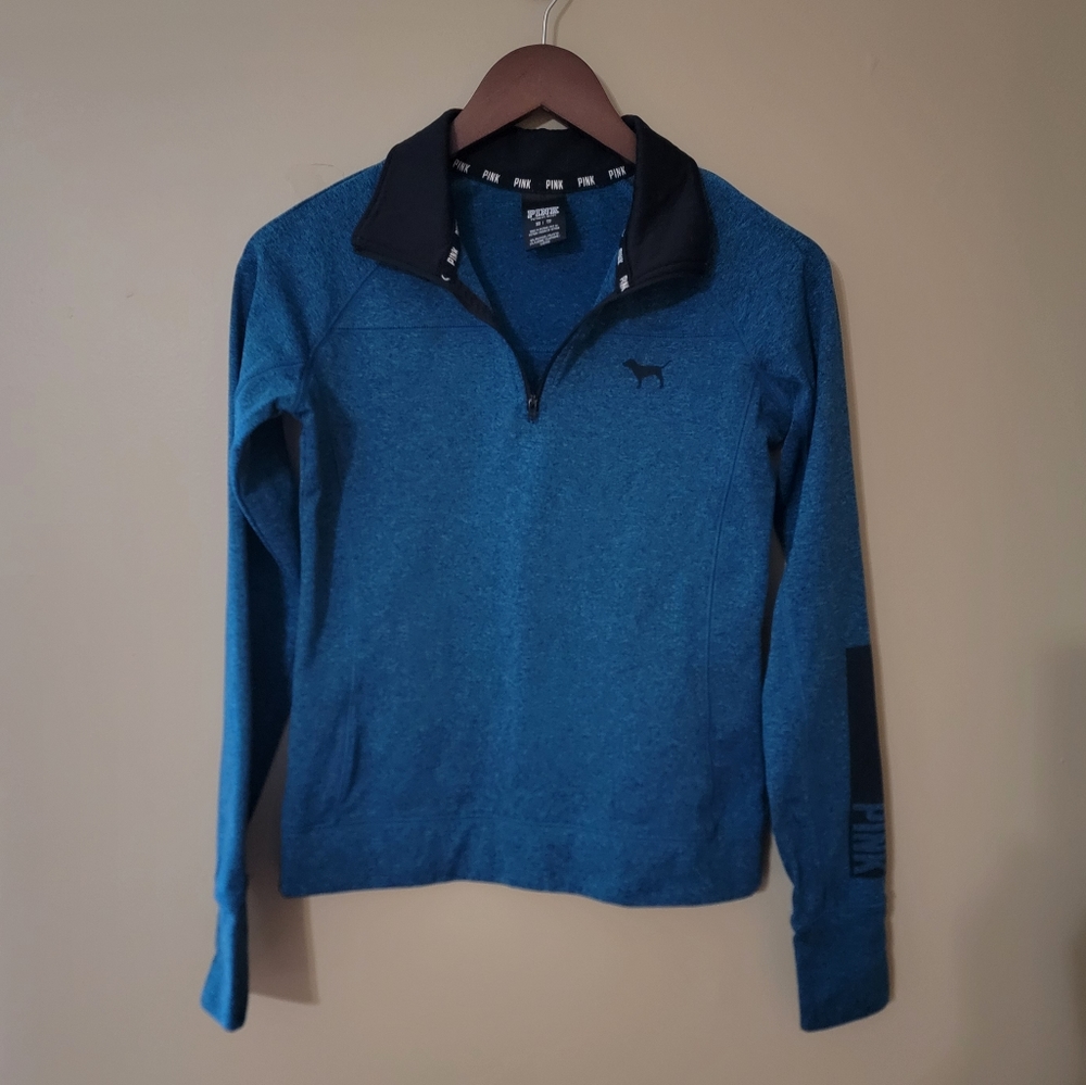 PINK Victoria's Secret Quarter Zip Long Sleeve Pullover Sweatshirt Size XS